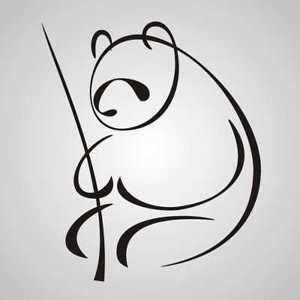 300x300 Panda Sketch Big Sizes Reusable Stencil Wall Decor Kids Bedroom - Panda Sketch