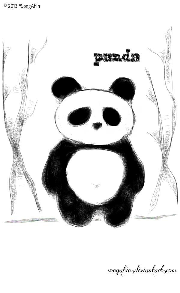 600x976 Panda Sketch By Songahin - Panda Sketch