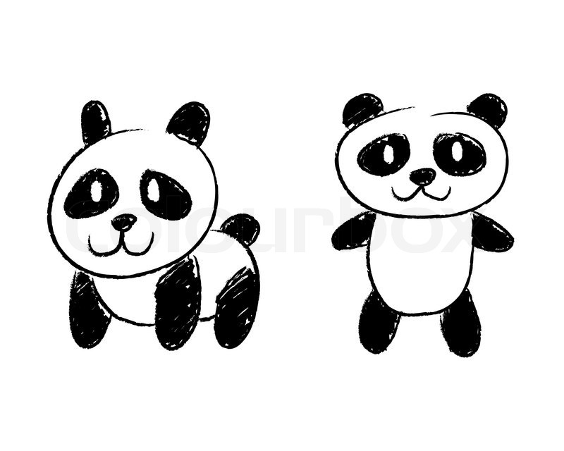 800x640 Panda Sketch Illustration Stock Vector Colourbox - Panda Sketch
