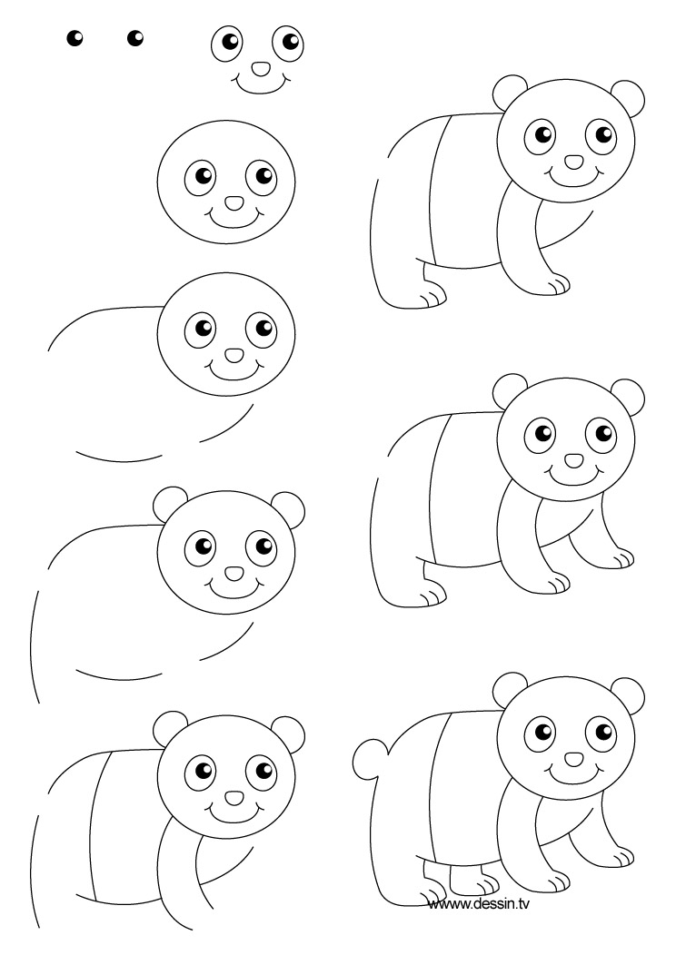 Panda Sketch Step By Step at PaintingValley.com | Explore collection of ...