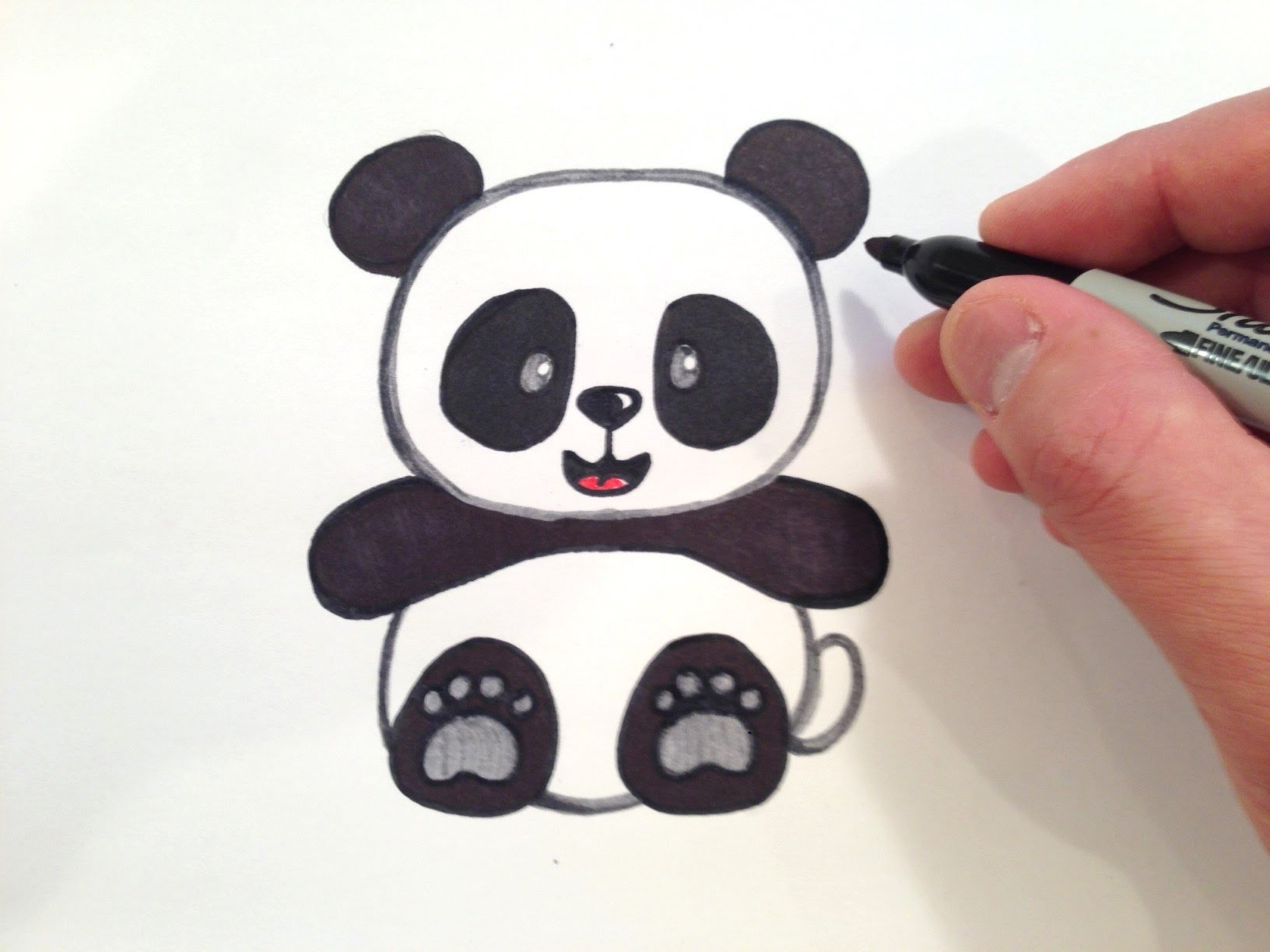 Panda Sketch Step By Step at PaintingValley.com | Explore collection of ...