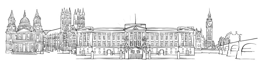 900x239 London, United Kingdom, Panorama Sketch Hebstreits - Panorama Sketch
