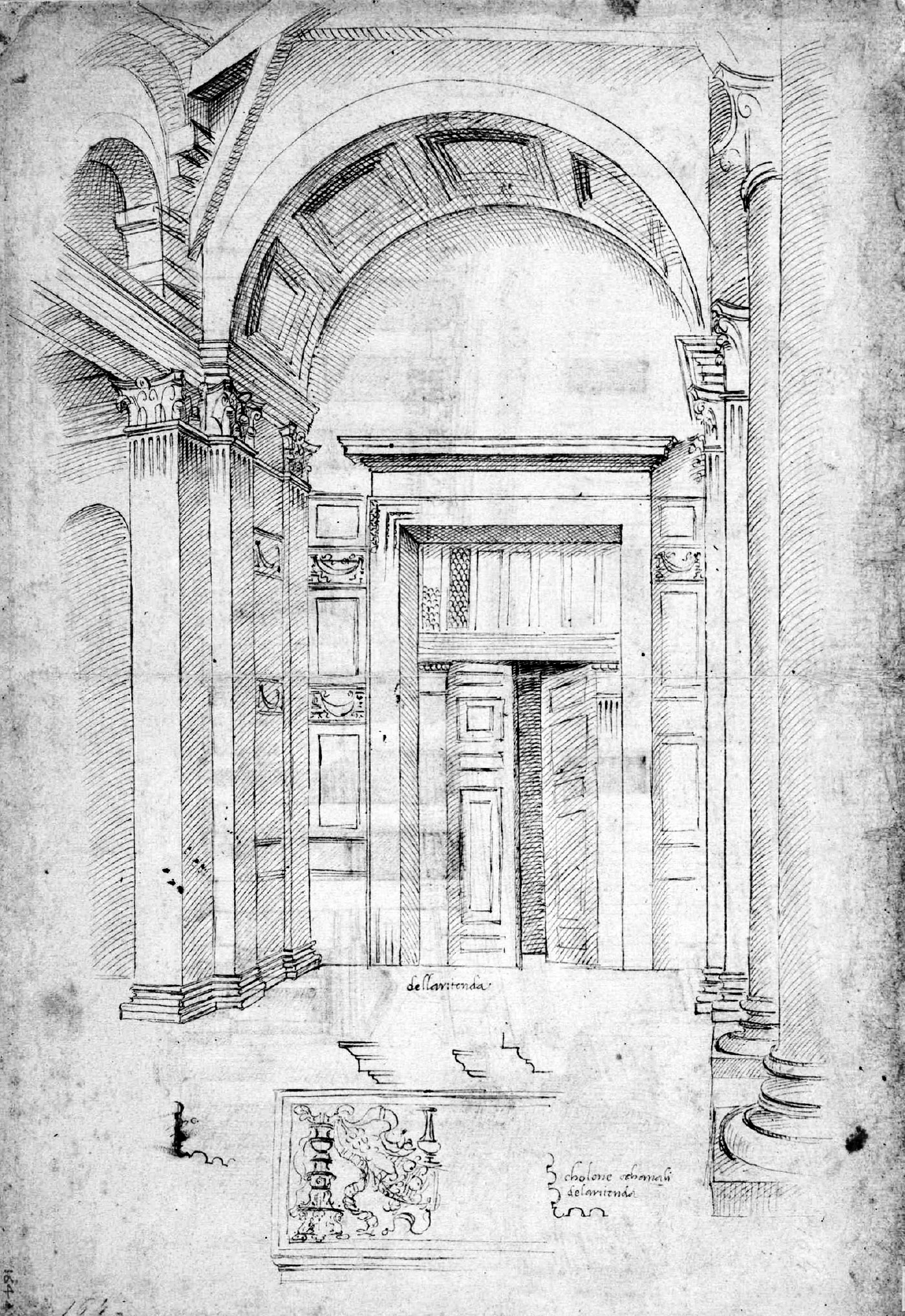 1400x2036 Fileraphael Pantheon Entrance Drawing.jpg - Pantheon Sketch