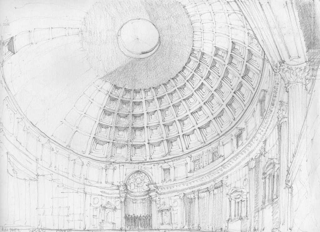 Pantheon Sketch at PaintingValley.com | Explore collection of Pantheon ...