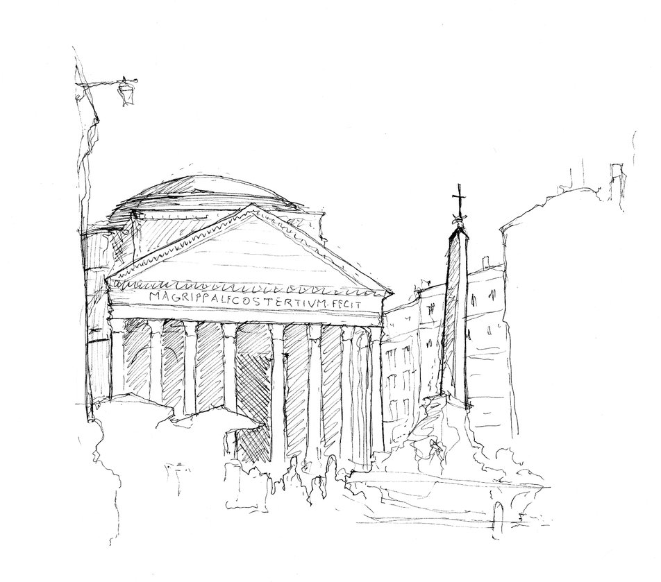 952x839 Pantheon Sketch By Subtle Design - Pantheon Sketch