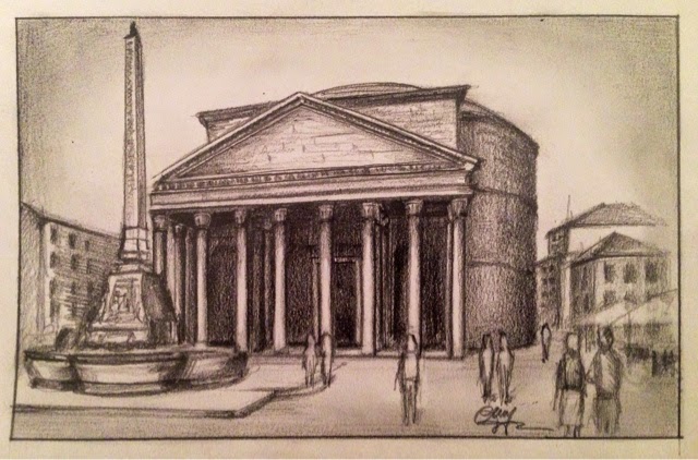 640x422 Sketch Of The Day - Pantheon Sketch