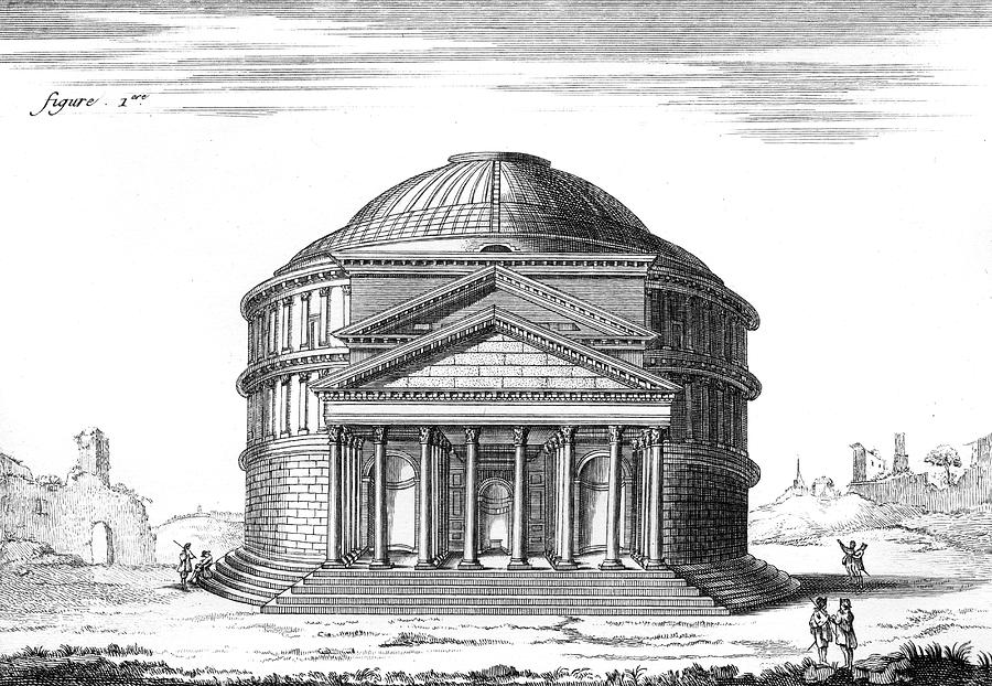 900x622 The Pantheon Of Agrippa Or Temple Drawing By Mary Evans Picture - Pantheon Sketch