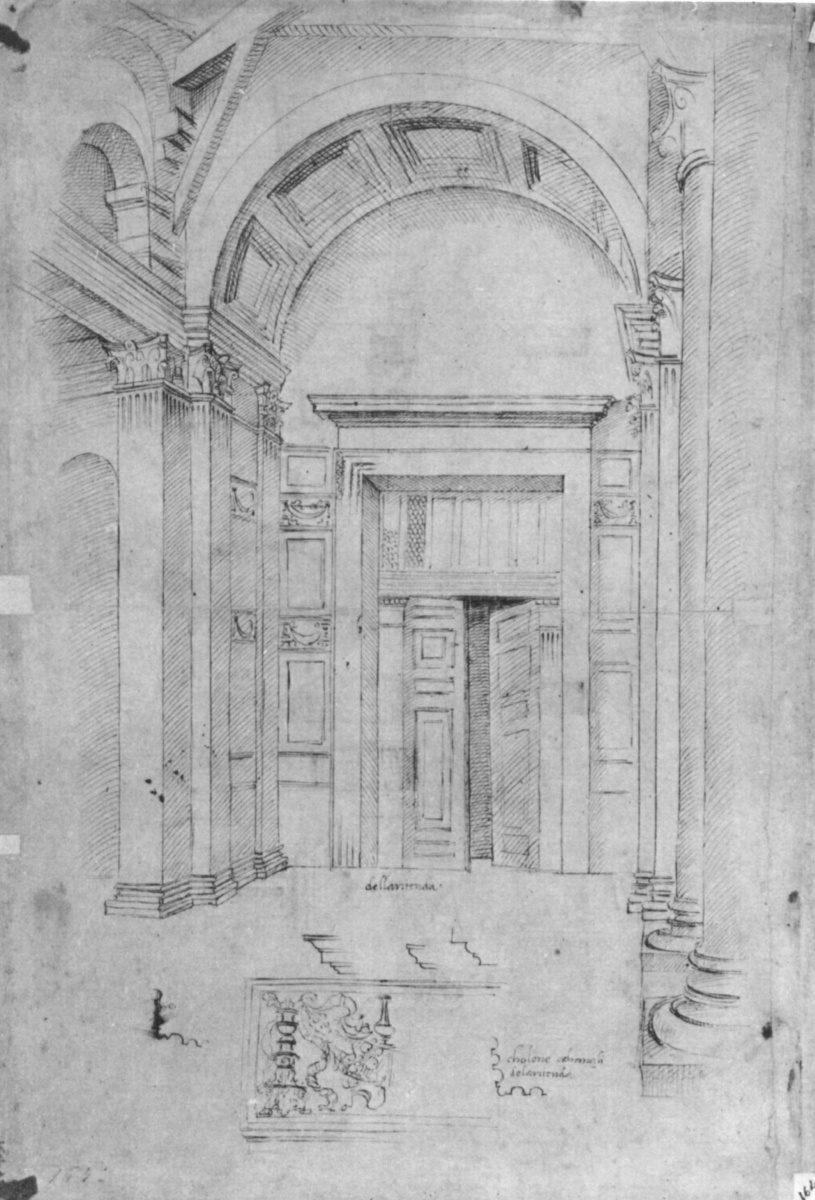 815x1200 The Pantheon In Rome, Architectural Sketch By Raphael Santi - Pantheon Sketch