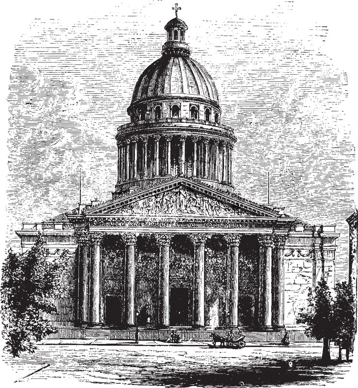 738x800 West Front Of The Pantheon - Pantheon Sketch