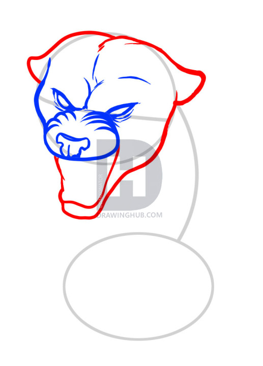 517x720 How To Draw A Panther Tattoo, Panther Tattoo, Step By Step - Panther Head Sketch