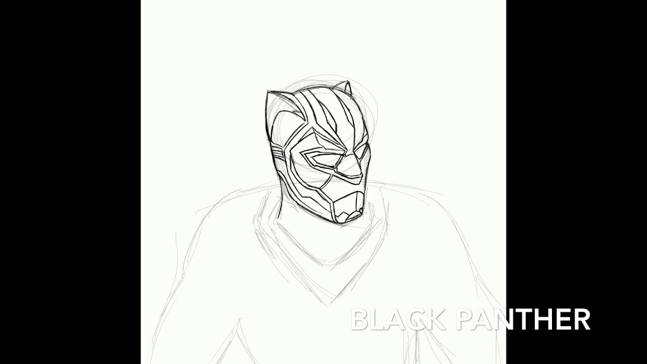 1280x720 How To Draw - Panther Head Sketch