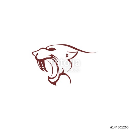 500x500 Abstract Panther Head Logo Stock Image And Royalty Free Vector - Panther Head Sketch