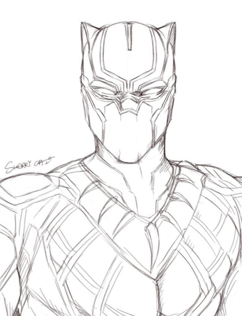 781x1022 Black Panther By Sherrycai Phantha In 2018 Black - Panther Sketch