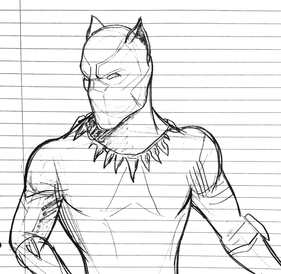 905x882 Black Panther Sketch By Jhartdrawings - Panther Sketch