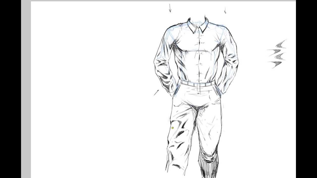 1280x720 How To Draw Shirts And Pants - Pants Sketch