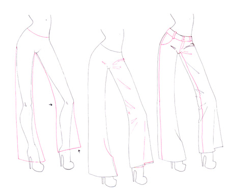 450x380 How To Draw Folds Pants I Draw Fashion - Pants Sketch