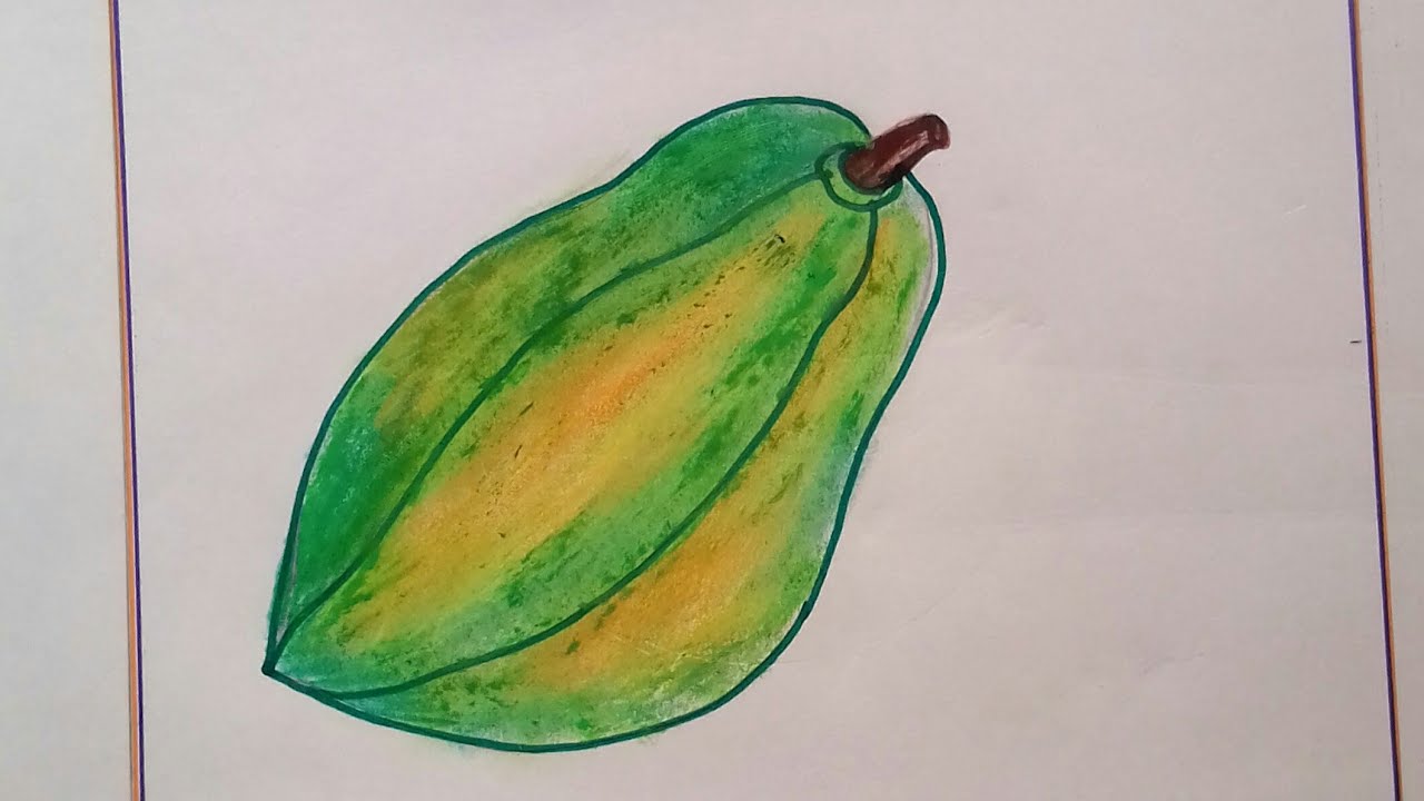 1280x720 Papaya Drawing For Kidsstep By Step Easy Drawing Tutorial - Papaya Sketch