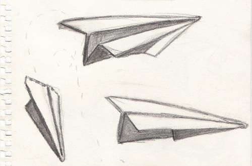 500x329 Paper Airplane Drawings High School Art Lessons - Paper Airplane Sketch