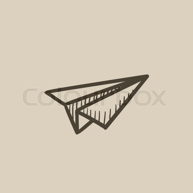 800x800 Paper Airplane Vector Sketch Icon Isolated On Background. Hand - Paper Airplane Sketch