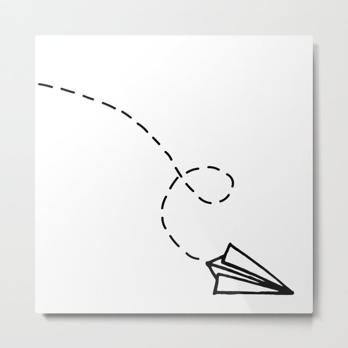 700x700 Send It Simple Paper Airplane Drawing Metal Print By - Paper Airplane Sketch