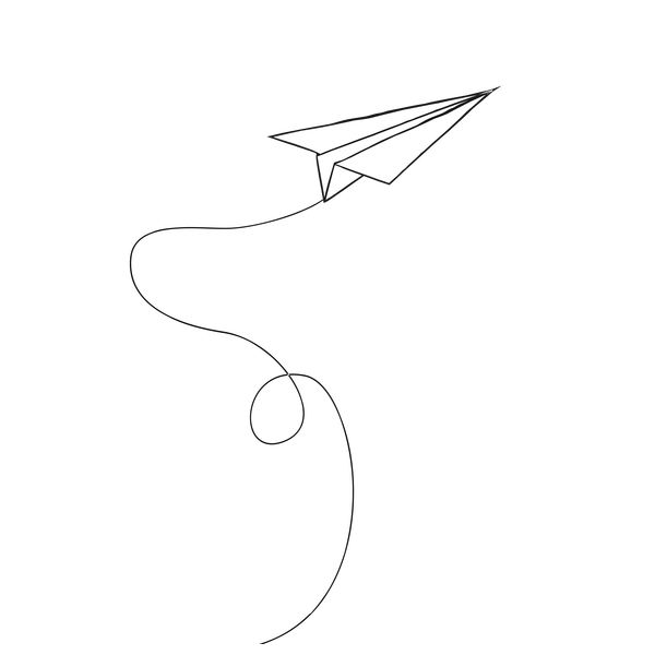 600x600 Airplane Drawing Free Download On - Paper Airplane Sketch