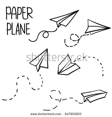 450x470 Drawn Airplane Paper Vector 3241230 - Paper Airplane Sketch