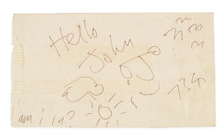 772x470 John Lennon A Sketch On A Paper Bag By John Lennon On Artnet - Paper Bag Sketch