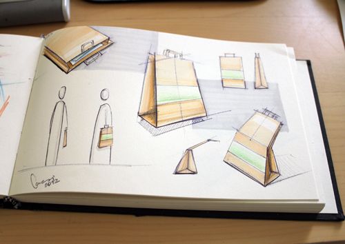 500x354 Paper Bag Sketches My Product Sketches Sketches - Paper Bag Sketch