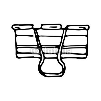 400x400 Hand Drawn Paper Clip Doodle Icon. Hand Drawn Black Sketch. Sign - Paper Clip Sketch