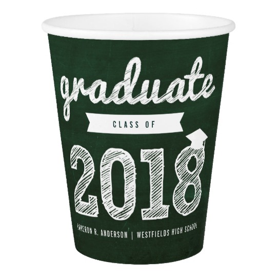 540x540 Chalkboard Sketch 2018 Graduation Party Paper Cup - Paper Cup Sketch