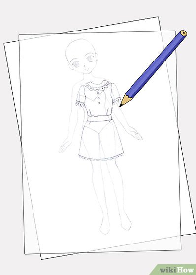 398x559 How To Draw An Anime Paper Doll 8 Steps (With Pictures) - Paper Doll Sketch