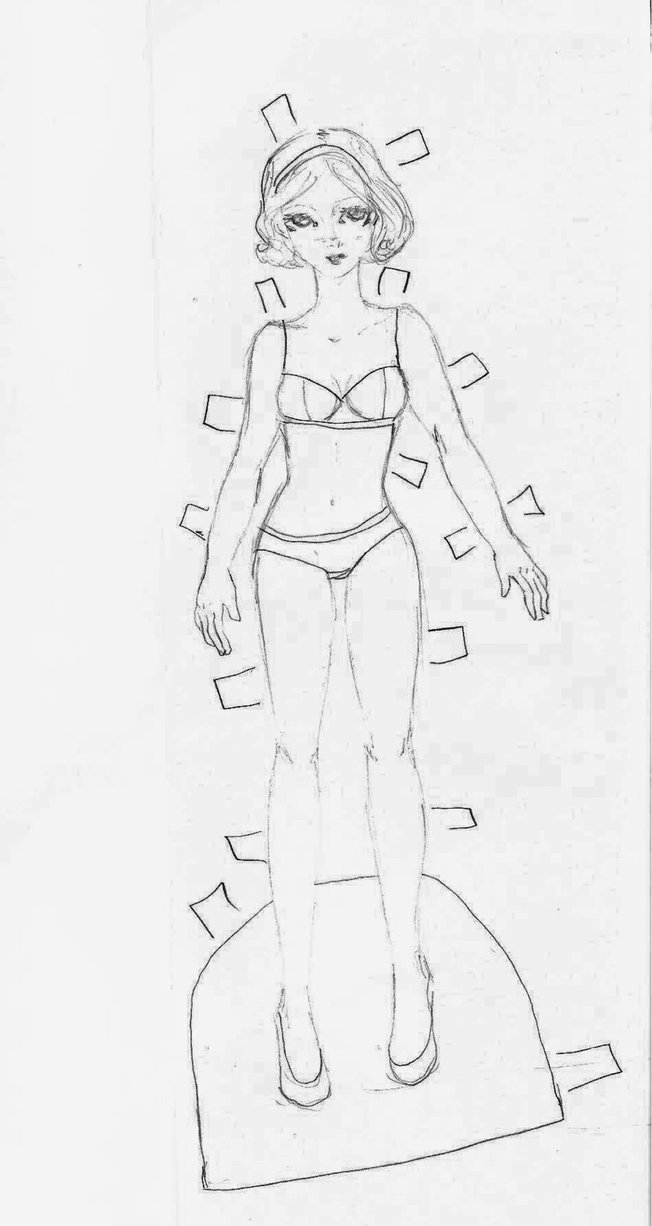 652x1226 Paper Doll Base Sketch By Electricjesuscorpse - Paper Doll Sketch