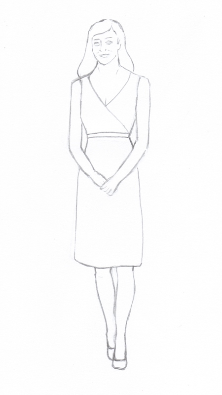 450x800 Sunlit Princess Kate In Malaysia - Paper Doll Sketch