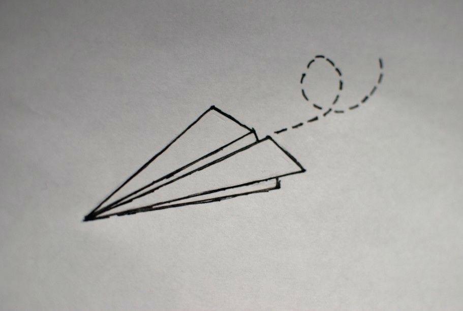 911x612 Paper Airplane Tattoo Plane Meaning Tumblr Sjmedia - Paper Plane Sketch