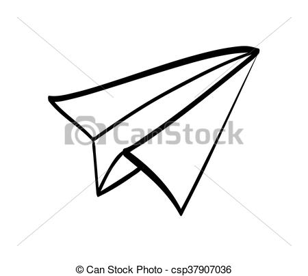 450x404 Paper Plane Design. Silhouette Icon. Vector Graphic. Simple And - Paper Plane Sketch