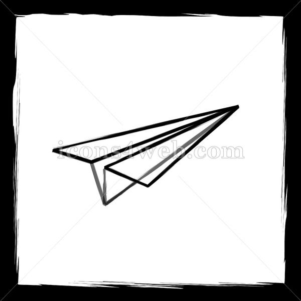600x600 Paper Plane Sketch Icon. - Paper Plane Sketch