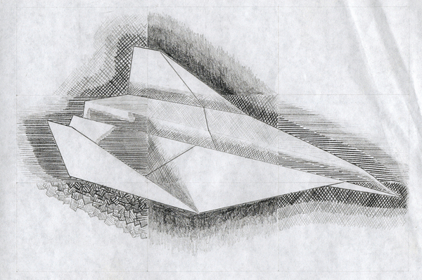 600x398 Drawn Paper Shading - Paper Plane Sketch