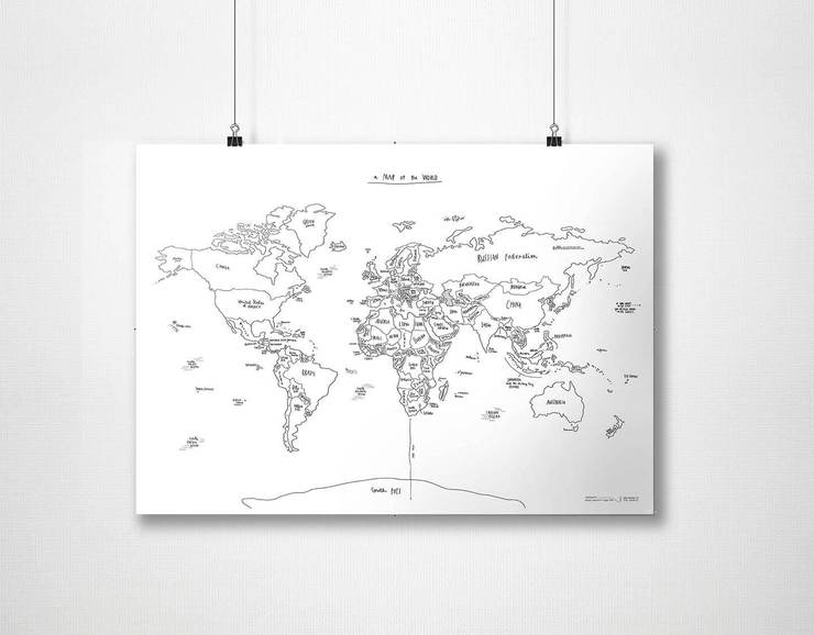 740x578 Sketch World Map Black And White Poster Awesome Maps - Paper Sketch