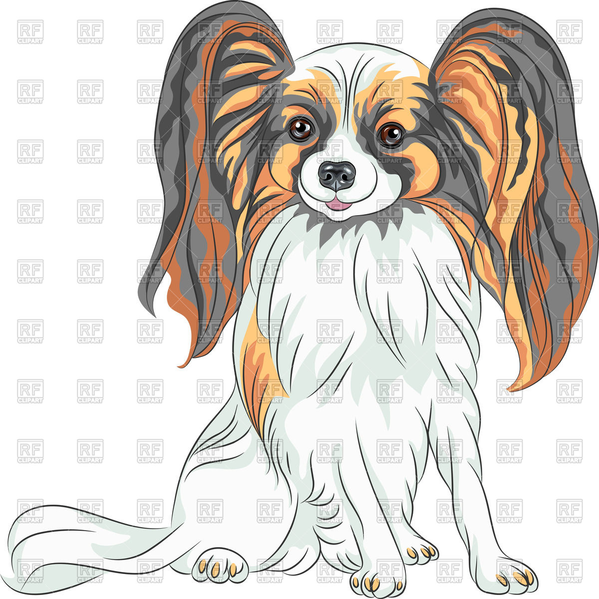 1200x1200 Sketch Of Sitting Papillon Vector Image Vector Artwork Of Plants - Papillon Sketch