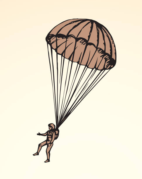 486x612 Parachute Drawing Picture Drawing Skill - Paratrooper Sketch