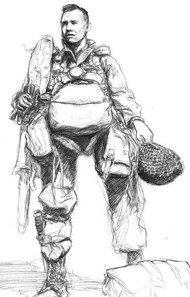 385x600 Paratrooper Wwii Gis - Paratrooper Sketch