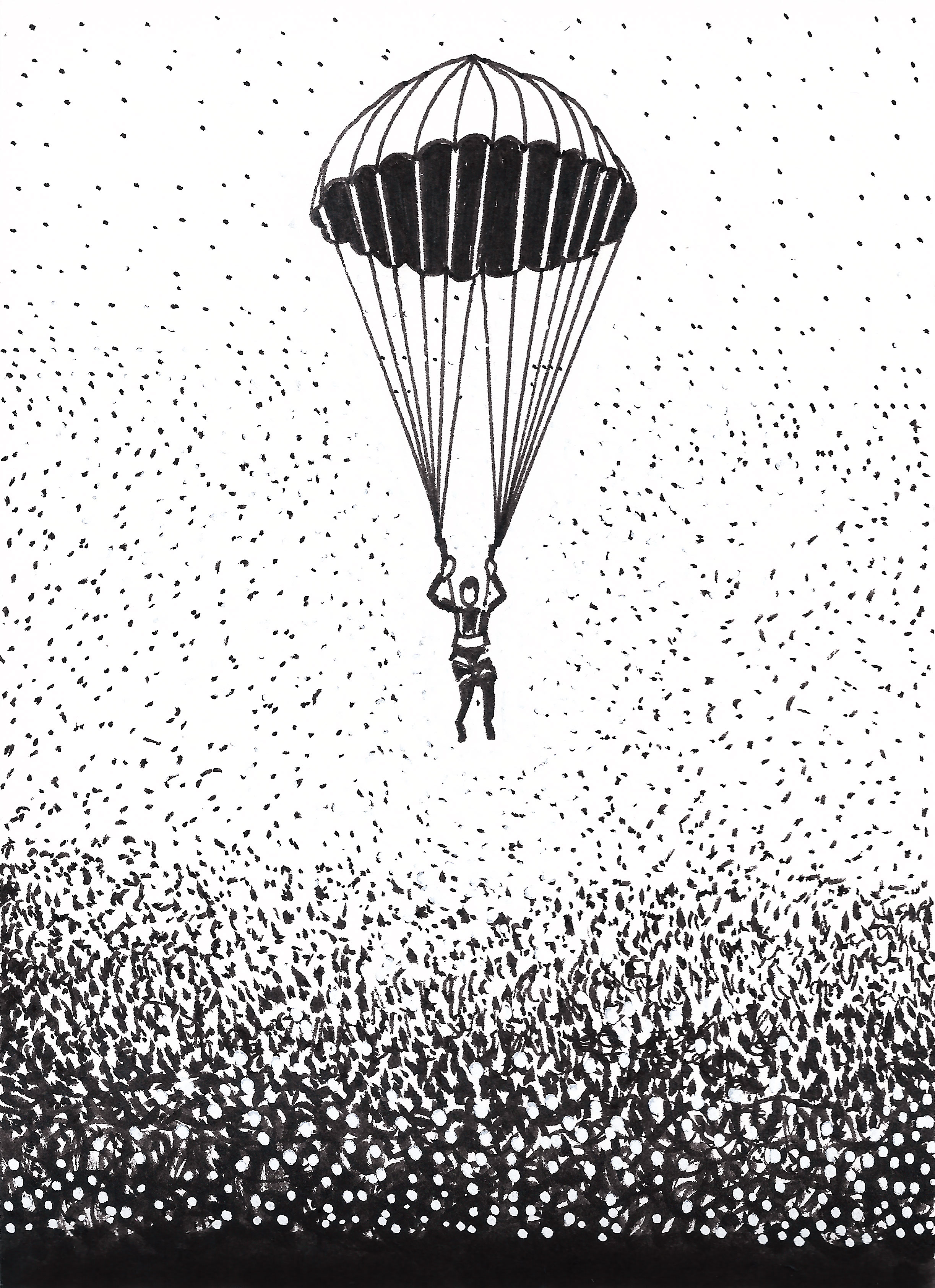 2446x3368 Sketch Getting Older Balanced Action - Paratrooper Sketch