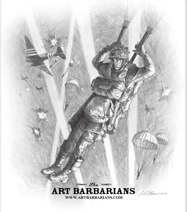 618x700 Ww2 Paratrooper Sketch - Paratrooper Sketch