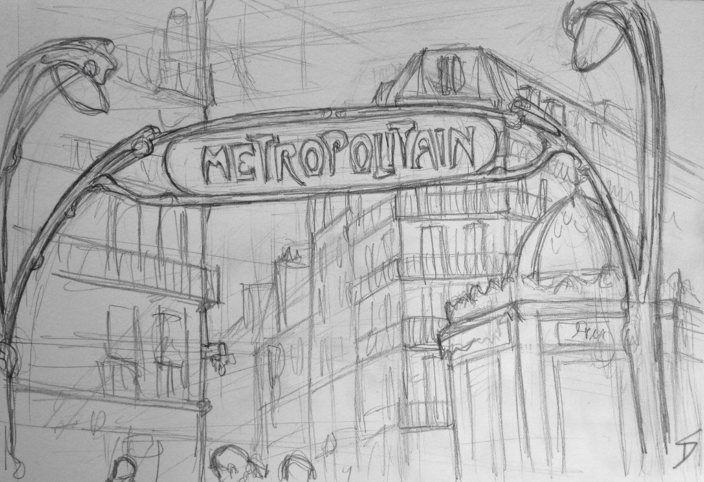 1024x701 Quick Sketch - Paris Cafe Sketch