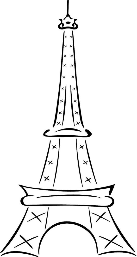 570x1064 French Clipart Sketch Eiffel Tower ~ Frames ~ Illustrations ~ Hd - Paris Eiffel Tower Sketch