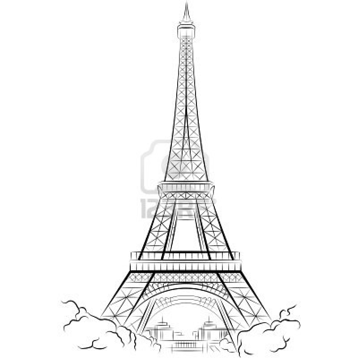 1200x1200 Eiffel Tower Drawing Sketch Drawing Eiffel Tower In Paris, France - Paris France Sketch