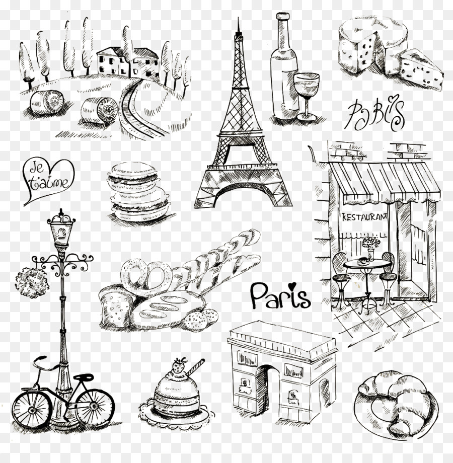 900x920 Paris Stock Photography Royalty Free Illustration - Paris France Sketch