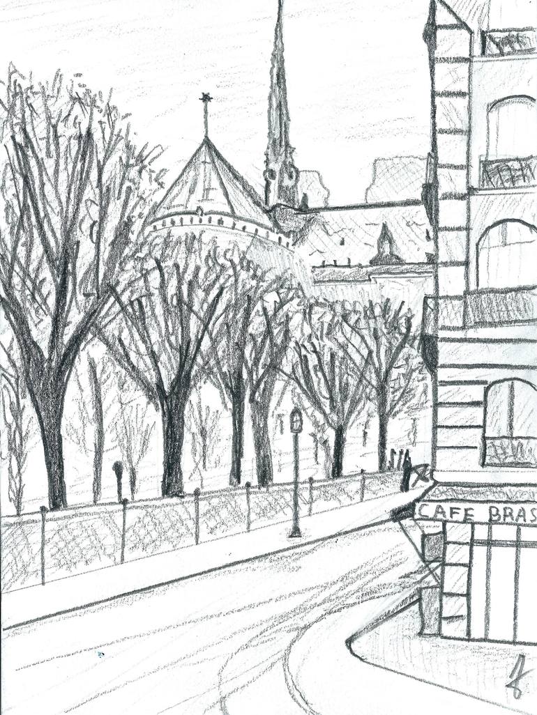 770x1026 Paris Drawing By Jd Duran Saatchi Art - Paris Sketch
