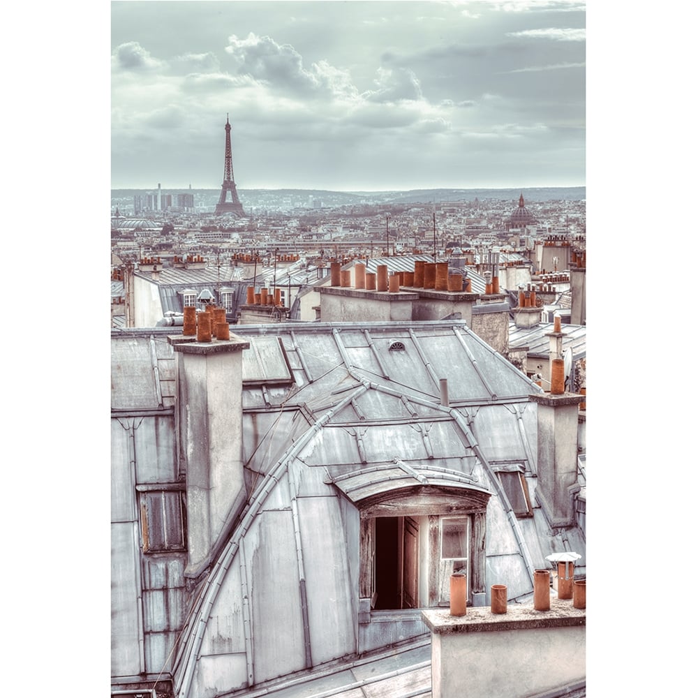 1000x1000 Classic Vintage Roof Tops Of Paris Wallpaper Mural 158cm X 232cm - Paris Sketch Wallpaper
