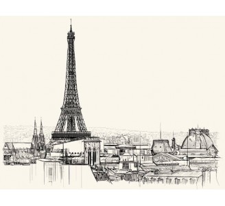 328x300 Paris Removable Wallpaper Wall2stick - Paris Sketch Wallpaper